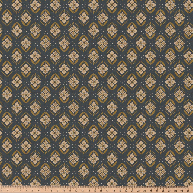 Algodón estampado JAYCO Antracita / Habana